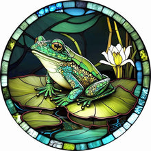 Load image into Gallery viewer, Diamond Painting - Full Round - round plate glass art frog (30*30CM)
