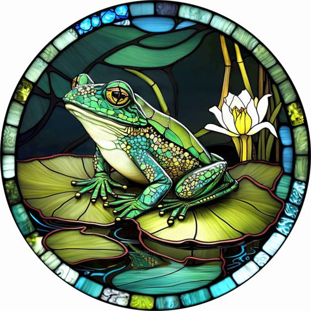 Diamond Painting - Full Round - round plate glass art frog (30*30CM)