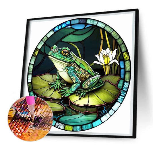 Diamond Painting - Full Round - round plate glass art frog (30*30CM)