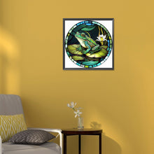 Load image into Gallery viewer, Diamond Painting - Full Round - round plate glass art frog (30*30CM)
