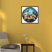 Load image into Gallery viewer, Diamond Painting - Full Round - round plate glass art daisy (30*30CM)
