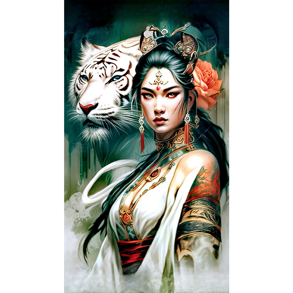 Diamond Painting - Full Round - girl and beast (45*80CM)