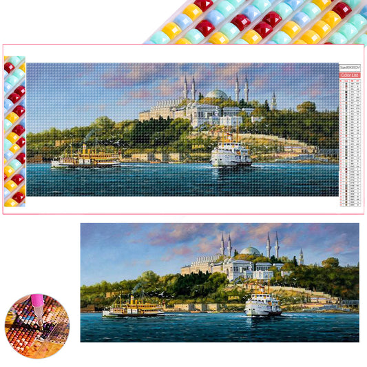 Diamond Painting - Full Square - towns by the coast (70*30CM)