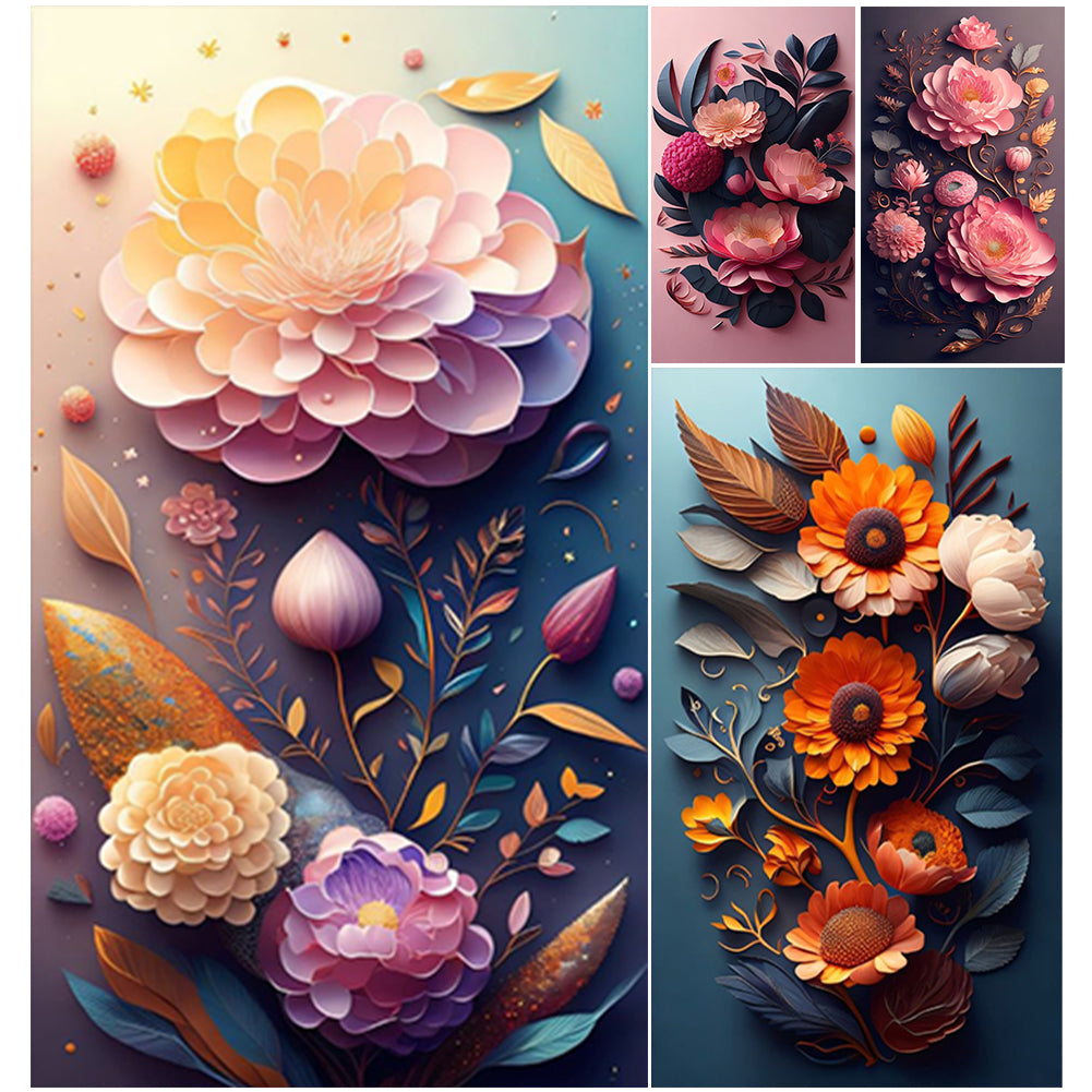 Diamond Painting - Full Square - paper cut flowers (40*70CM)
