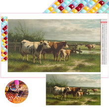 Load image into Gallery viewer, Diamond Painting - Full Square - field cattle and sheep (70*40CM)
