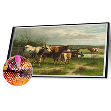Load image into Gallery viewer, Diamond Painting - Full Square - field cattle and sheep (70*40CM)
