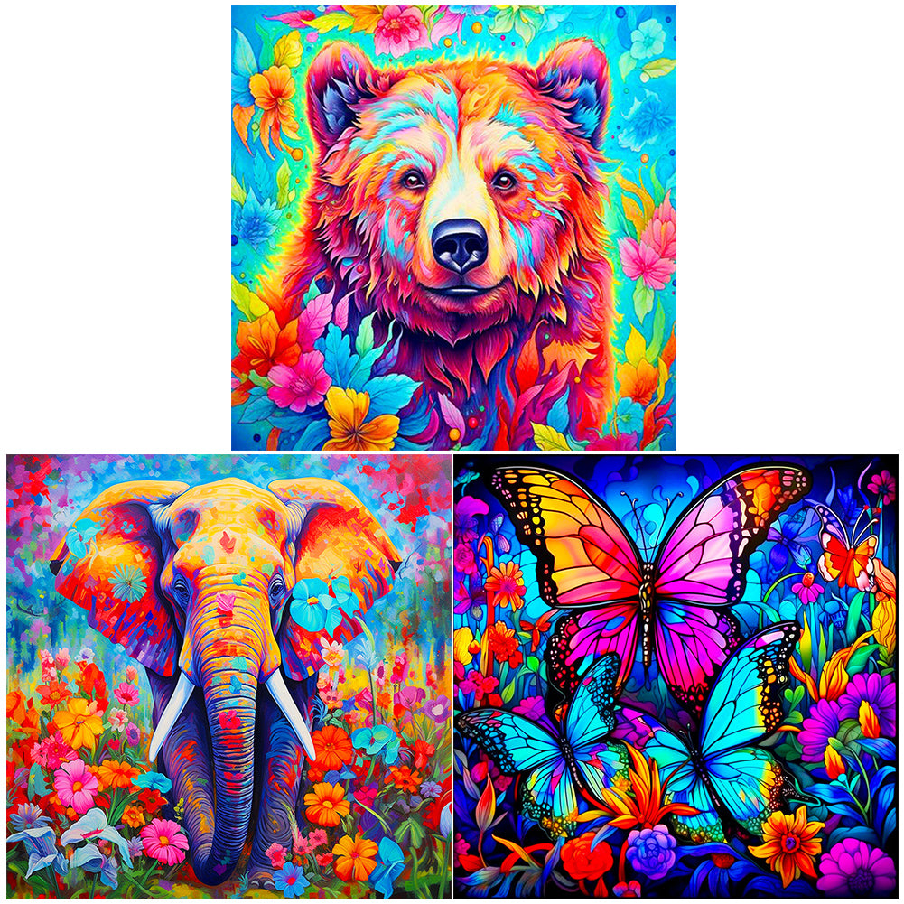 Diamond Painting - Full Round - colorful animals (30*30CM)