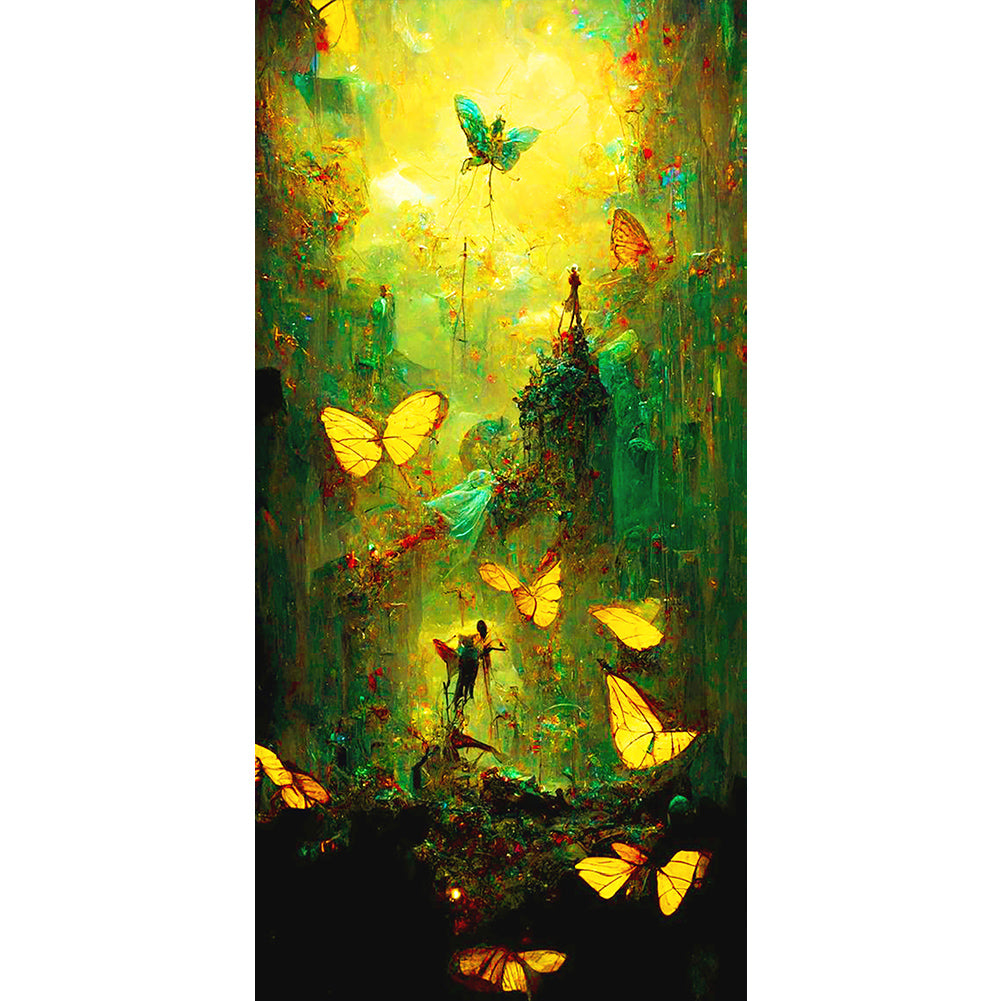 Diamond Painting - Full Round - butterfly ruins (40*80CM)