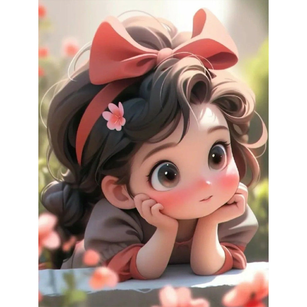 Diamond Painting - Full Round - cute little girl (30*40CM)