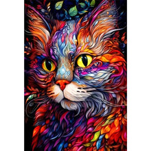 Load image into Gallery viewer, Diamond Painting - Full Round - colorful cat (50*70CM)
