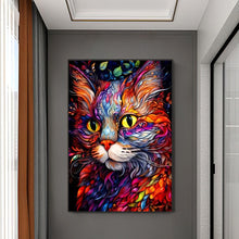 Load image into Gallery viewer, Diamond Painting - Full Round - colorful cat (50*70CM)
