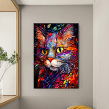 Load image into Gallery viewer, Diamond Painting - Full Round - colorful cat (50*70CM)
