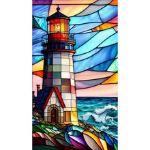 Load image into Gallery viewer, Diamond Painting - Full Round - lighthouse glass art (40*70CM)
