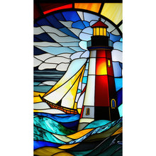 Load image into Gallery viewer, Diamond Painting - Full Round - lighthouse glass art (40*70CM)
