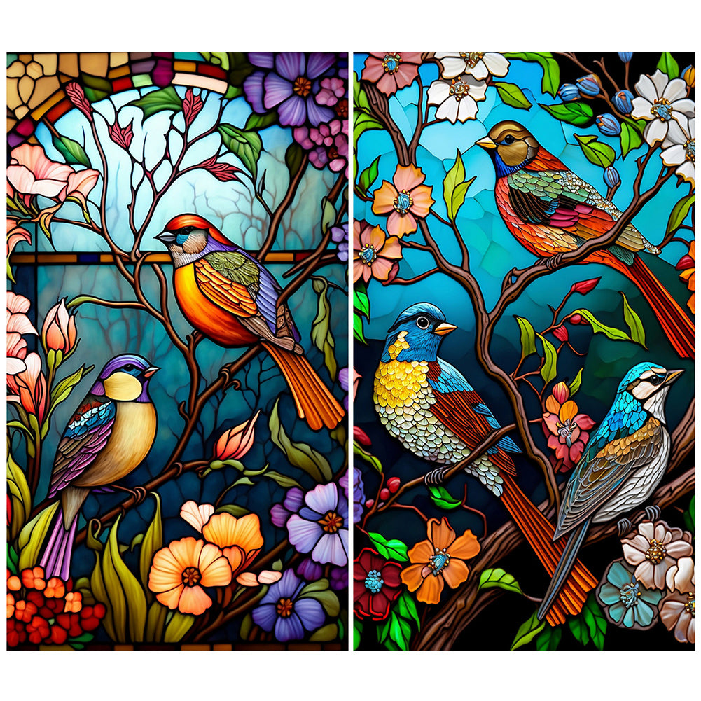 Diamond Painting - Full Round - flower and bird glass art (40*70CM)