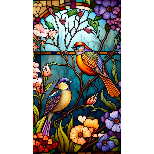 Diamond Painting - Full Round - flower and bird glass art (40*70CM)