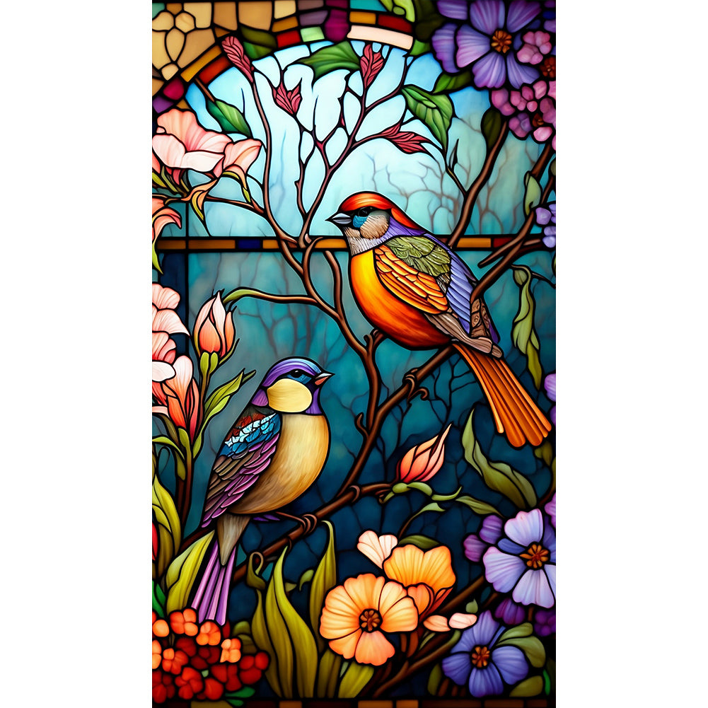 Diamond Painting - Full Round - flower and bird glass art (40*70CM)