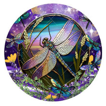 Load image into Gallery viewer, Diamond Painting - Full Round - medal glass art dragonfly (30*30CM)
