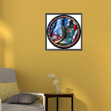 Load image into Gallery viewer, Diamond Painting - Full Round - Round plate glass art military boots (30*30CM)
