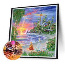Load image into Gallery viewer, Diamond Painting - Partial Special Shaped - seaside lighthouse (30*30CM)
