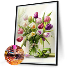Load image into Gallery viewer, Diamond Painting - Full Round - vase bouquet tulips (30*40CM)
