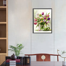 Load image into Gallery viewer, Diamond Painting - Full Round - vase bouquet tulips (30*40CM)
