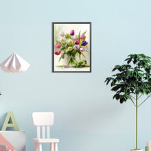Load image into Gallery viewer, Diamond Painting - Full Round - vase bouquet tulips (30*40CM)
