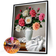 Load image into Gallery viewer, Diamond Painting - Full Round - vase bouquet camellias (30*40CM)
