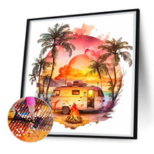 Load image into Gallery viewer, Diamond Painting - Full Round - Coconut Grove Seaside Campervan (30*30CM)

