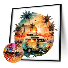 Load image into Gallery viewer, Diamond Painting - Full Round - Coconut Grove Seaside Campervan (30*30CM)

