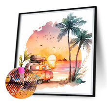 Load image into Gallery viewer, Diamond Painting - Full Round - Coconut Grove Seaside Campervan (30*30CM)
