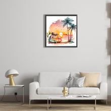 Load image into Gallery viewer, Diamond Painting - Full Round - Coconut Grove Seaside Campervan (30*30CM)
