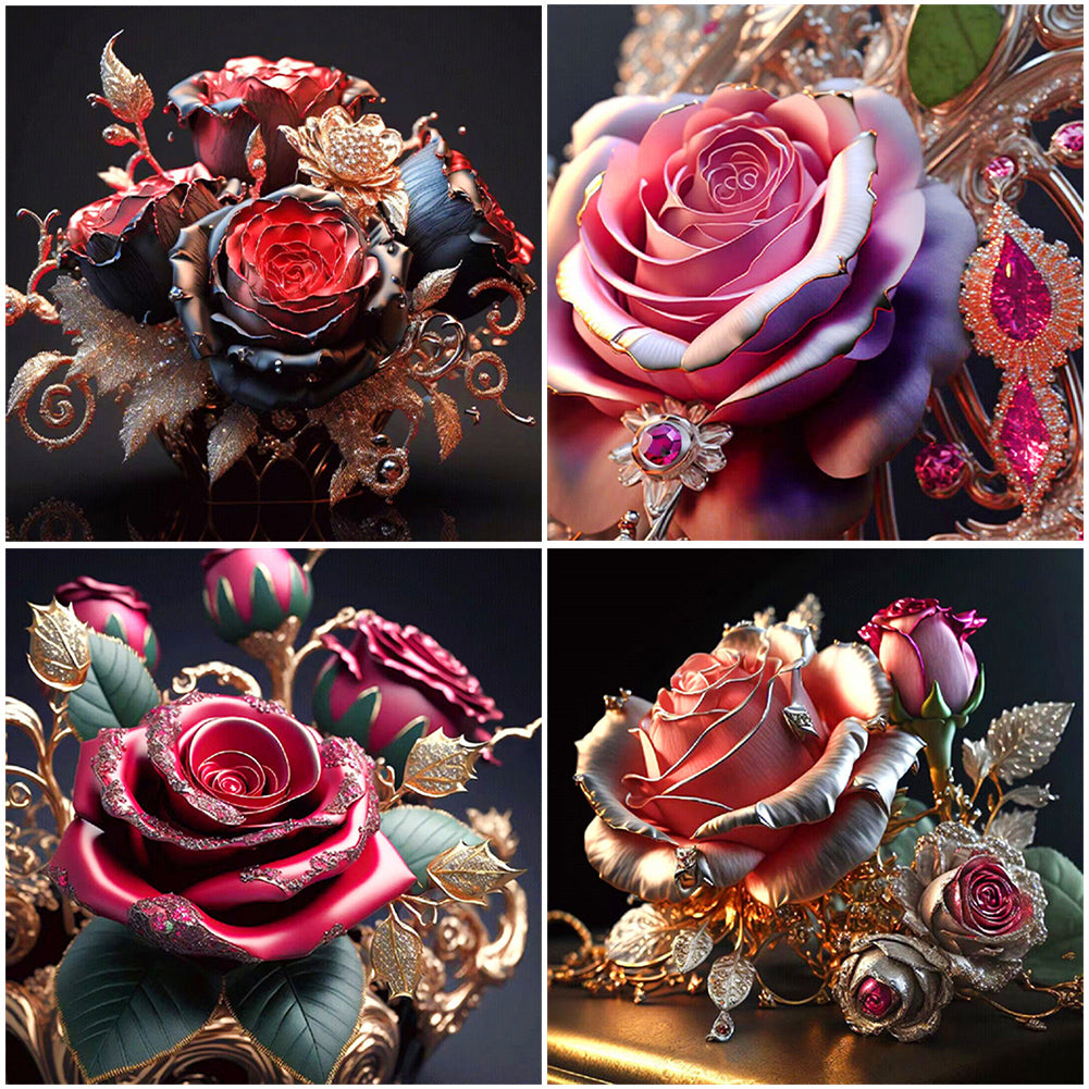Diamond Painting - Full Round - metal rose (30*30CM)