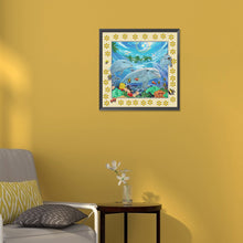 Load image into Gallery viewer, Diamond Painting - Partial Special Shaped - 3D stereoscopic painting of dolphins (30*30CM)

