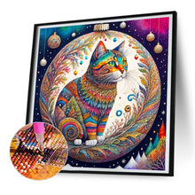 Load image into Gallery viewer, Diamond Painting - Full Round - christmas cat (30*30CM)
