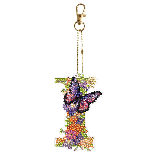 DIY Diamond Art Key Rings Special Shaped Keychain Supplies Lettter Gift for Kids