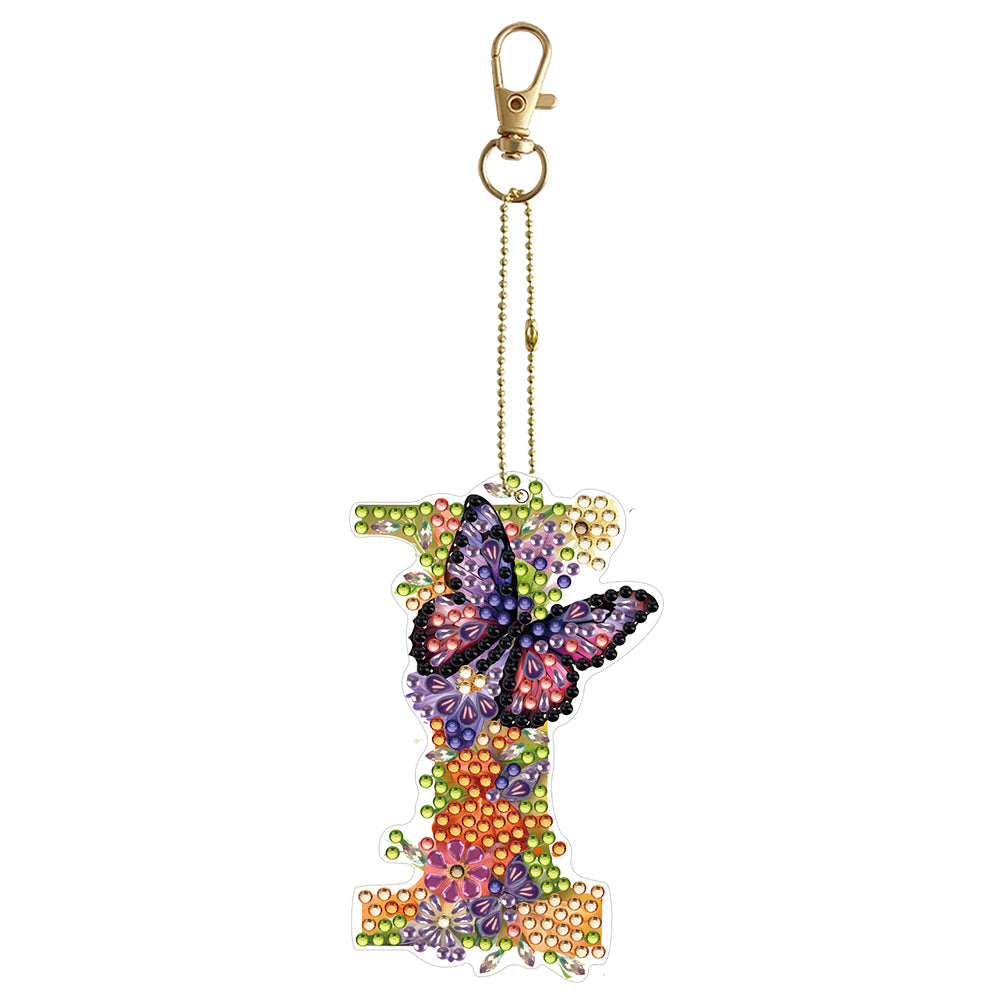DIY Diamond Art Key Rings Special Shaped Keychain Supplies Lettter Gift for Kids