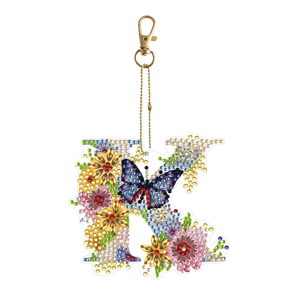 DIY Diamond Art Key Rings Special Shaped Keychain Supplies Lettter Gift for Kids