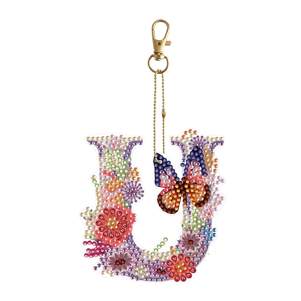 DIY Diamond Art Key Rings Special Shaped Keychain Supplies Lettter Gift for Kids