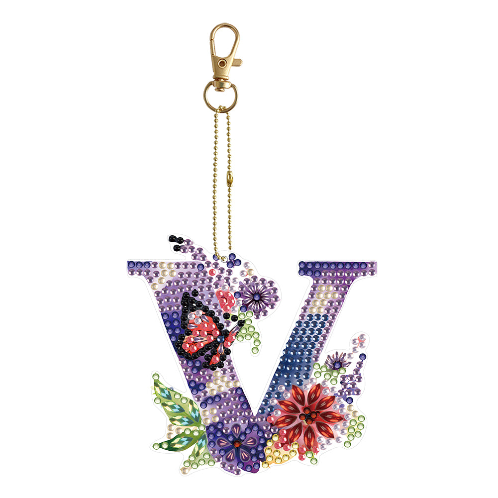 DIY Diamond Art Key Rings Special Shaped Keychain Supplies Lettter Gift for Kids