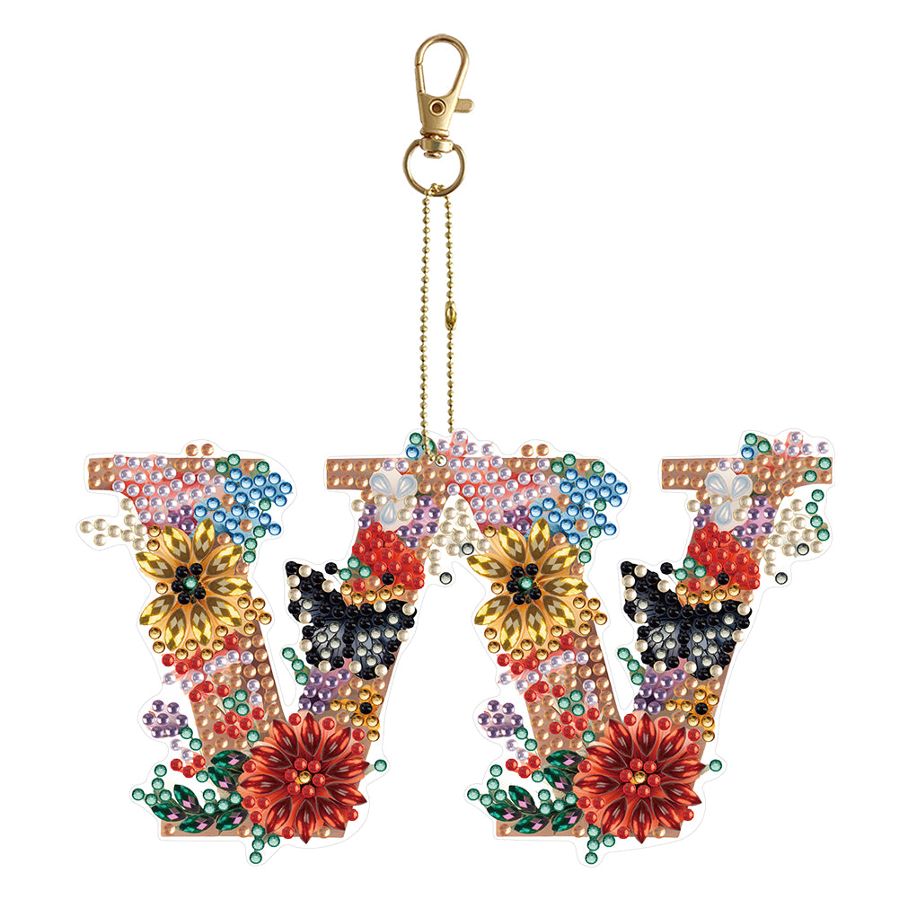 DIY Diamond Art Key Rings Special Shaped Keychain Supplies Lettter Gift for Kids