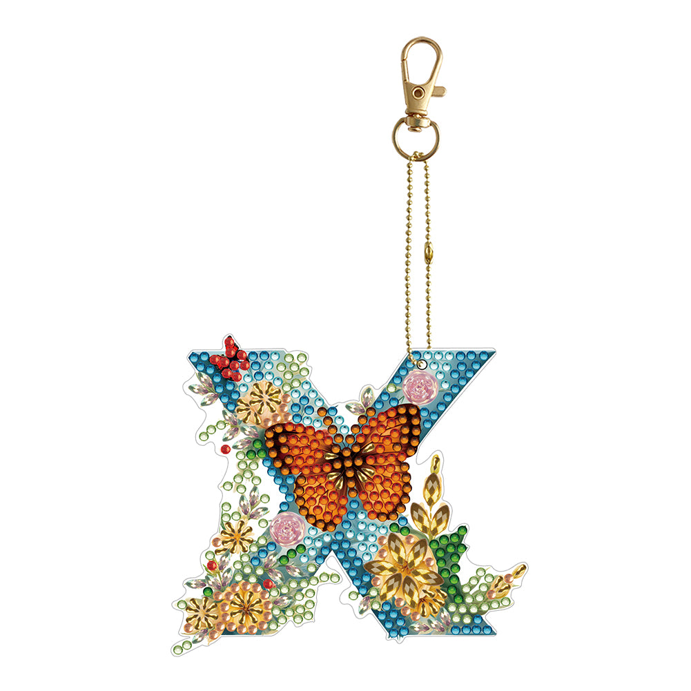 DIY Diamond Art Key Rings Special Shaped Keychain Supplies Lettter Gift for Kids