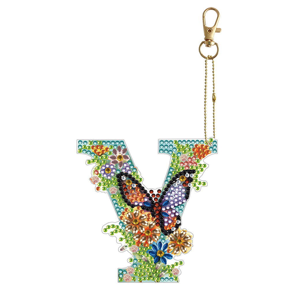 DIY Diamond Art Key Rings Special Shaped Keychain Supplies Lettter Gift for Kids