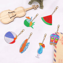 Load image into Gallery viewer, Summer Day Series DIY Keychain Double Side Special Shaped Gift for Kids (#5)
