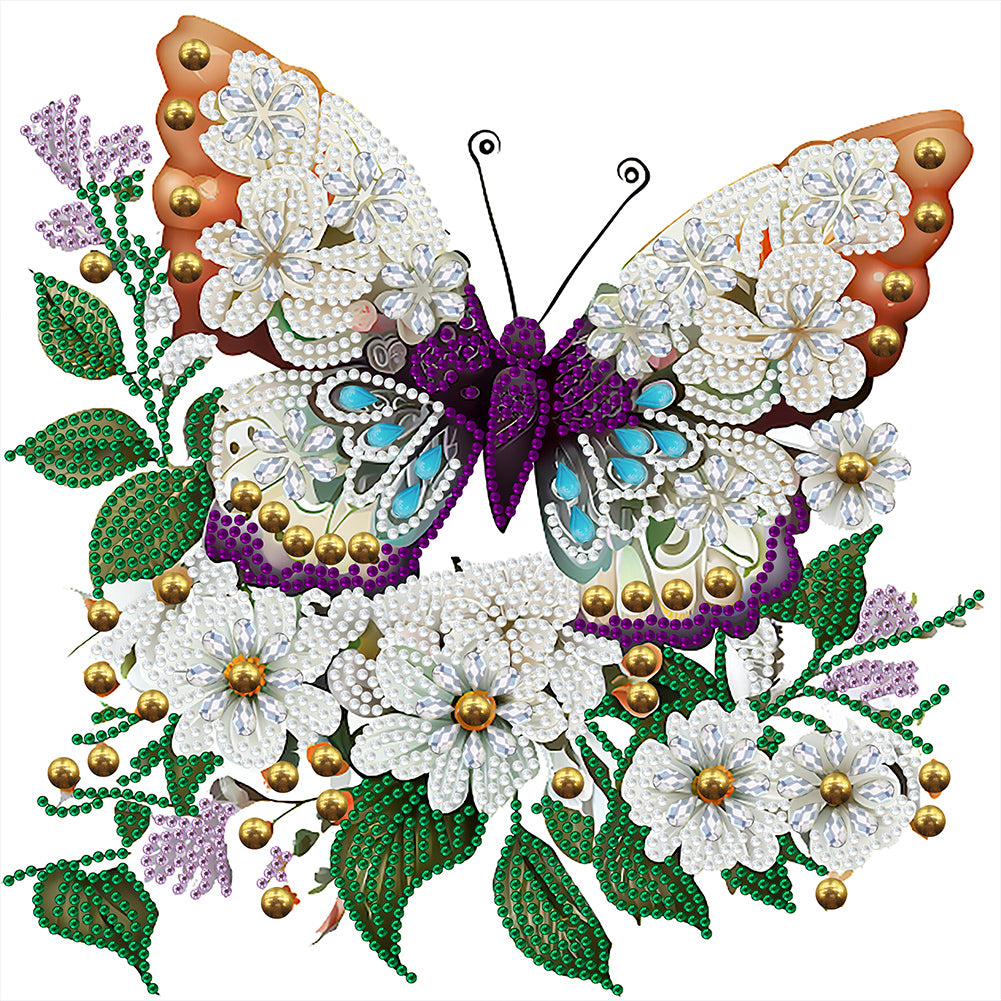 Diamond Painting - Partial Special Shaped - Butterfly (30*30CM)