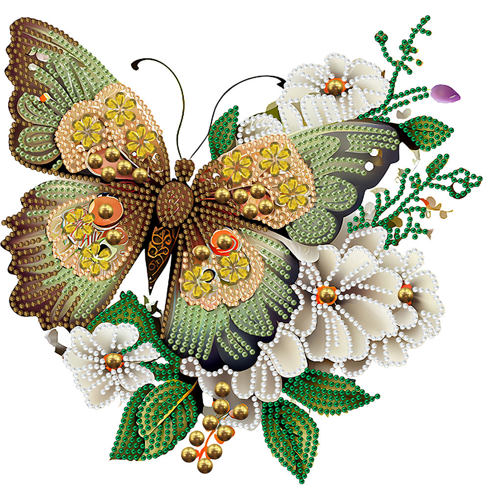 Diamond Painting - Partial Special Shaped - Butterfly (30*30CM)