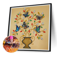 Load image into Gallery viewer, Diamond Painting - Partial Special Shaped - butterfly potted plant (30*30CM)
