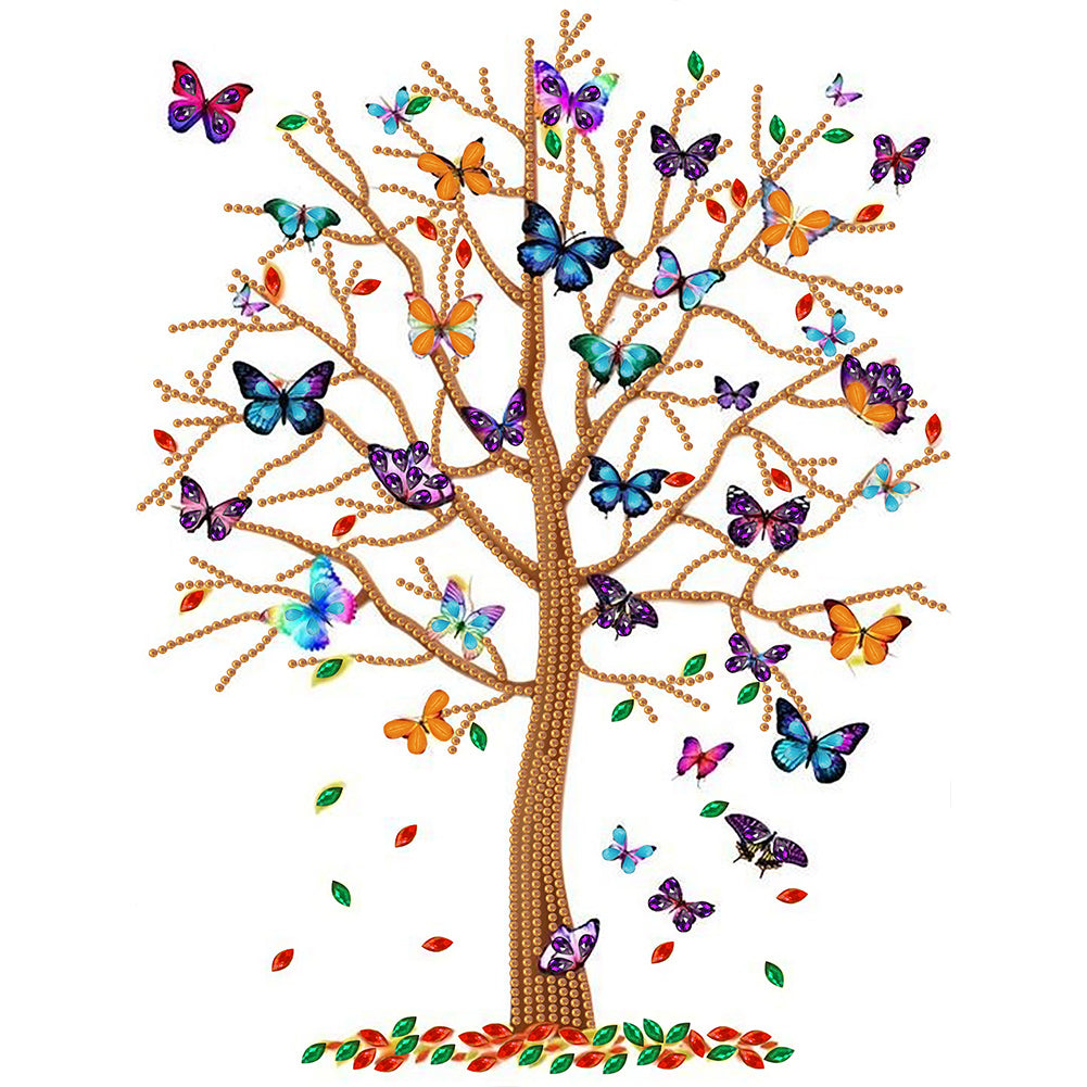 Diamond Painting - Partial Special Shaped - butterfly tree (30*40CM)