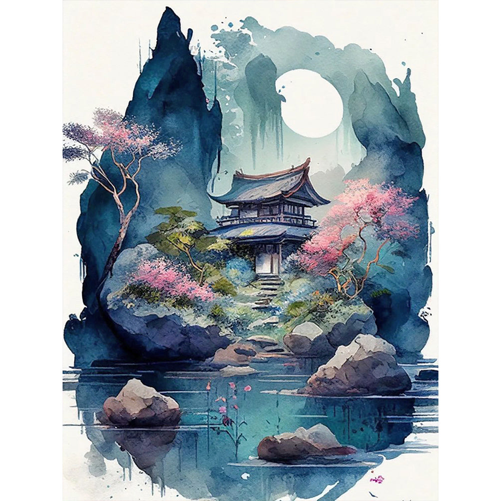 Diamond Painting - Full Round - watercolor buildings (30*40CM)