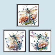 Load image into Gallery viewer, Diamond Painting - Full Round - watercolor dragonfly (30*30CM)
